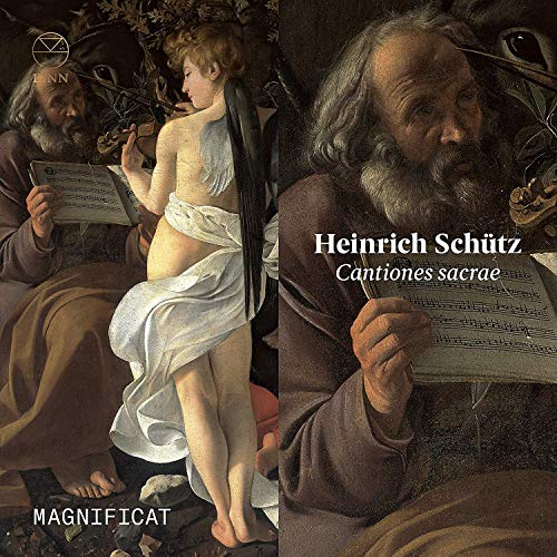 "CD cover featuring a Renaissance-style painting of a man and woman with sheet music."