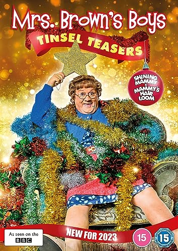 Mrs. Brown's Boys DVD cover featuring a character in festive decorations.