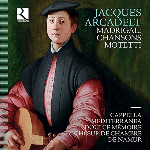 CD titled "Cappella Mediterranea / Doulc - Jacques Arcadelt: Madrigali, Chansons, Motetti" with disc and booklet.