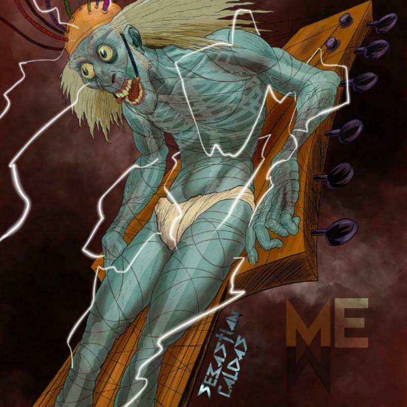 CD cover featuring a blue, monstrous figure with electrical effects.