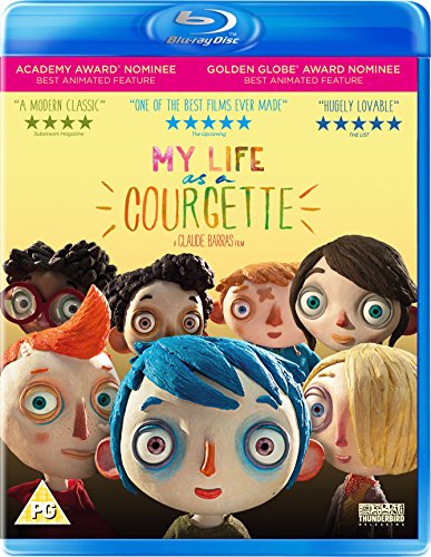 Blu-ray cover for stop-motion animated film "My Life as a Courgette" featuring children.