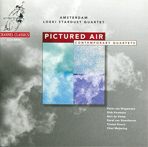 "CD cover with cloudy background, mosaic art, and text listing the Amsterdam Loeki Stardust Quartet."