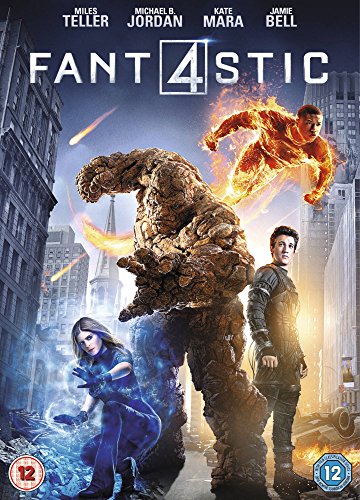 Fantastic Four" DVD cover featuring the superhero team in action.