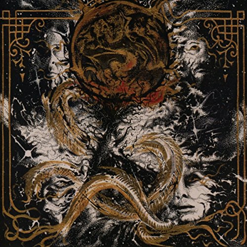 The image shows a CD cover featuring a dragon-like creature, two faces, and ornate border.