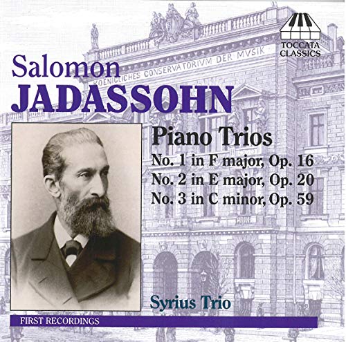CD cover for Jadassohn piano trios featuring a portrait and building.