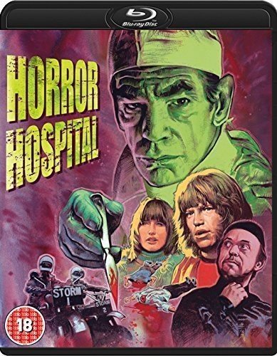 Blu-ray case with "Horror Hospital" cover art featuring a green doctor and characters.