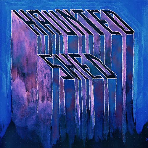 Album cover for Haunted Shed, with dripping blue and purple text.
