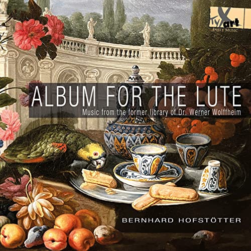 CD cover: still life painting with birds, fruit, and ornate ceramics.