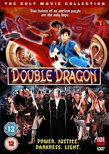 Double Dragon DVD cover featuring two martial artists and villains below.