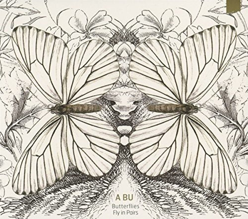 CD cover with symmetrical black and white butterfly illustration.
