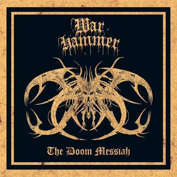 Warhammer album cover: black background with ornate, gothic-style metallic artwork.