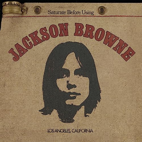 Jackson Browne's debut album cover with portrait and red text on tan.