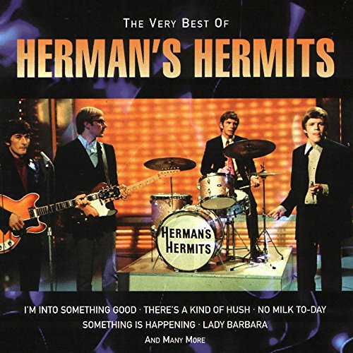 "CD cover featuring Herman's Hermits band performing on stage with song titles listed."