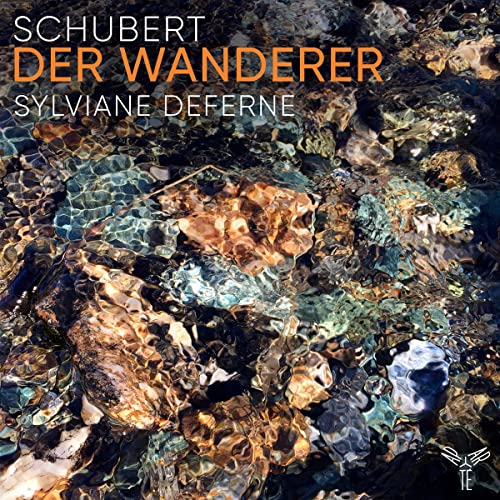 CD cover for Schubert's "Der Wanderer" featuring abstract water imagery.