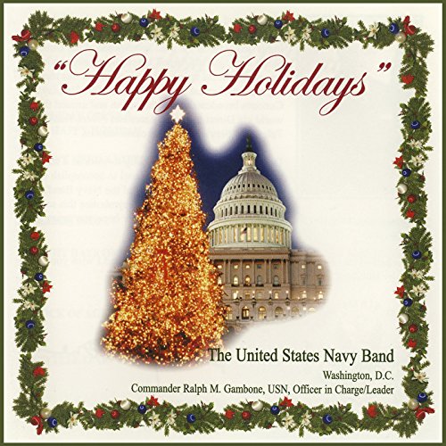 "Album cover with a Christmas tree and the US Capitol building, surrounded by a wreath."