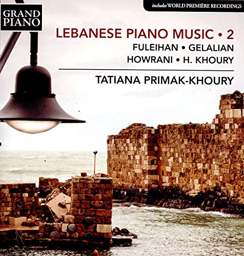 CD cover: coastal ruins, lamp post, and text “Lebanese Piano Music. 2”.