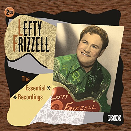 CD album cover featuring Lefty Frizzell's portrait and guitar on a woodgrain background.