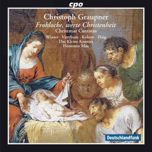 "CD cover featuring a Renaissance-style painting of the Nativity scene with Mary and baby Jesus."