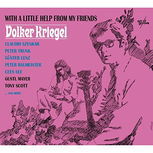 Pink album cover with black sketch of man and woman, artist and title text.