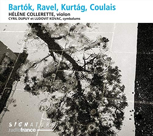 CD cover featuring a black and white image of a tree with rain drops.