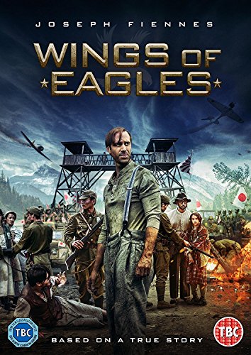 "Wings of Eagles" DVD cover featuring a man surrounded by soldiers and war scene.