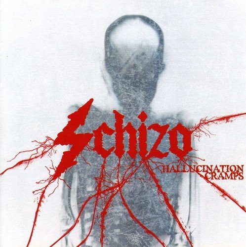 CD cover for Schizo’s “Hallucination Cramps” featuring a distorted figure.