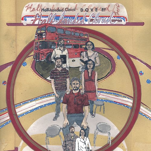 Record cover: illustrated band portrait within a red circular frame.