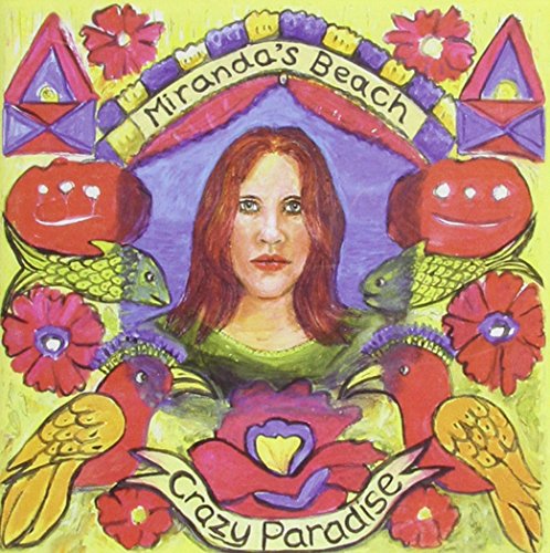 "Album cover with a woman's portrait surrounded by colorful flowers, birds, and fish."