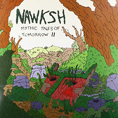 Album cover for "Nawksh - Mythic Tales of Tomorrow II" with landscape art.