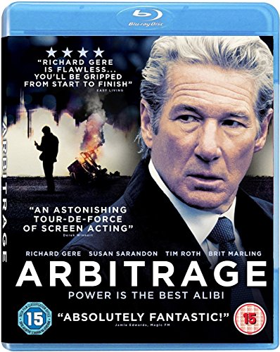 Blu-ray cover for the film "Arbitrage" starring Richard Gere.