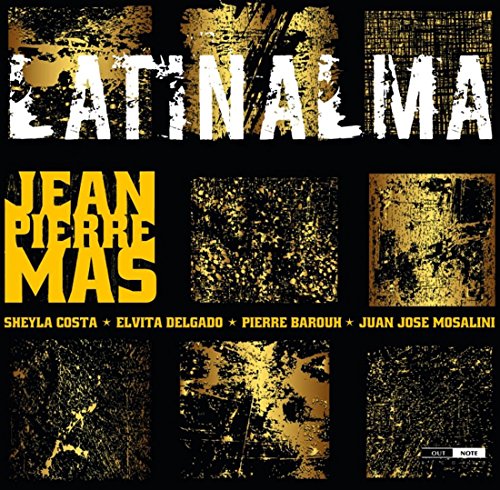 Album cover with "LATINALMA" in white, artist name "JEAN PIERRE MAS" in yellow.
