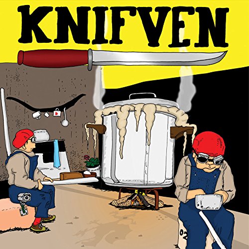 Album cover for Knifven’s “Smutsen/bingo” featuring a knife and cooking scene.