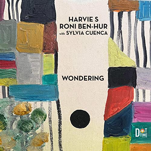 CD cover with abstract painted shapes and artist names "Harvie S, Roni Ben-Hur".