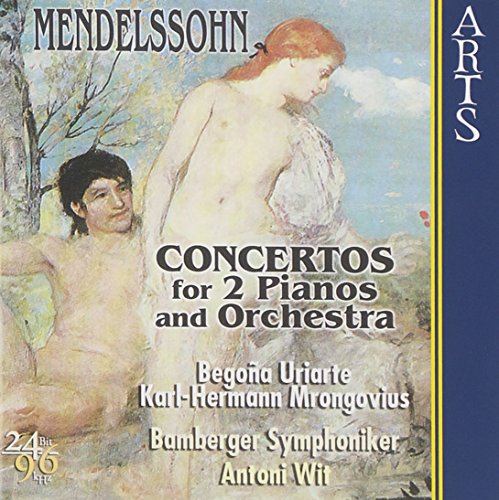 CD cover for Mendelssohn’s piano concertos featuring classical artwork.