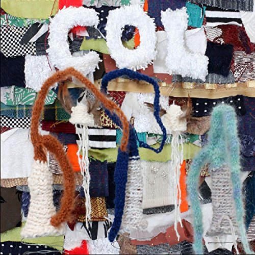 Textured fabric art spelling "COL" over a patterned background.
