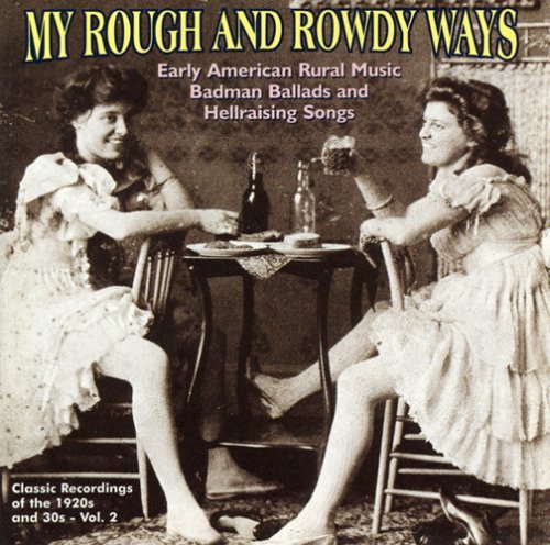 "Sepia-toned album cover with two women drinking and playing cards, yellow title text."