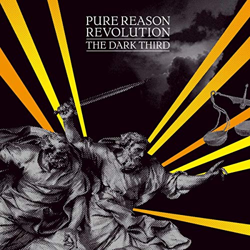 "Album cover art featuring two figures and scales against a dark background with yellow beams."