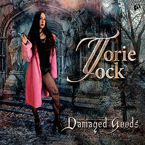 CD cover: woman in pink coat standing in a graveyard.