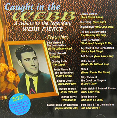 "CD cover featuring a black and white portrait of Webb Pierce with song list."