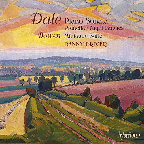 "Danny Driver's 'Dale: Piano Music' CD cover featuring a colorful landscape painting."