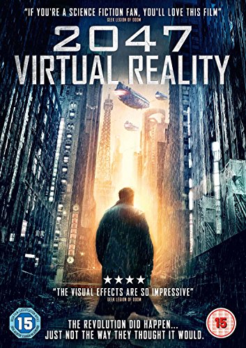 DVD cover for "2047 - Virtual Reality" with man in futuristic cityscape.
