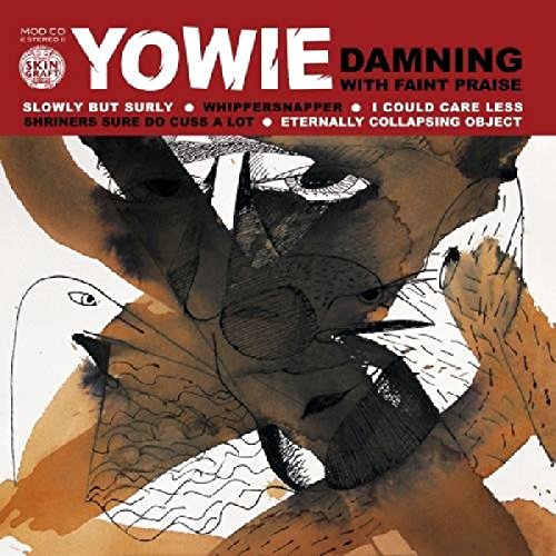 Yowie album cover: abstract illustration of animal heads in brown tones.