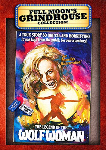 DVD cover for "Grindhouse: Legend Of The Wolf Woman" featuring a screaming woman.