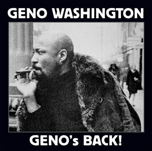 "Black and white album cover featuring a man in a fur coat smoking."