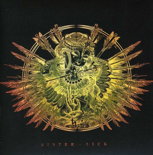 Album cover art with a yellow and orange abstract design on a black background.
