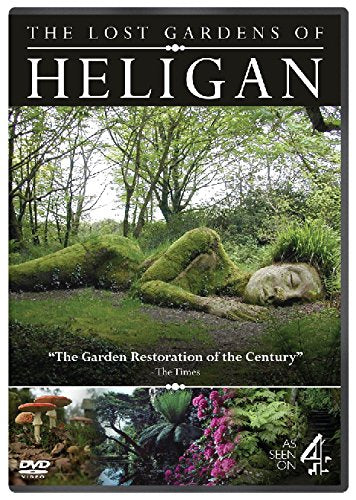 DVD cover for “The Lost Gardens of Heligan” featuring moss-covered sculptures.
