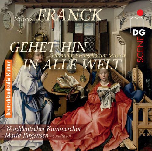 "CD cover with Renaissance painting of two people reading in a room."
