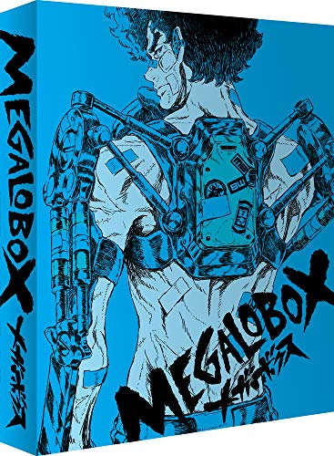 Blue box art featuring a sketched anime character with robotic arm.