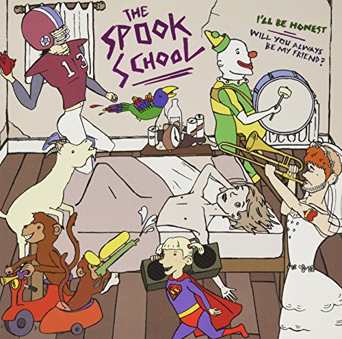 Album cover: "The Spook School" with whimsical illustrated characters.