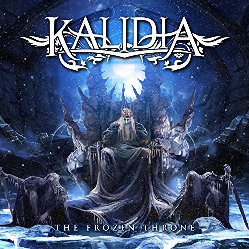 Fantasy album cover featuring a bearded man on an icy throne.